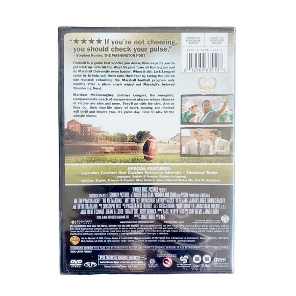 We Are Marshall (DVD, 2006) NEW Mathew McConaughey - Picture 2 of 4